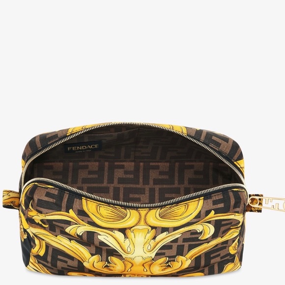 FENDACE “Fendi x Versace” Medium Nylon Toiletry Case or Beauty Pouch - Picture 4 of 6